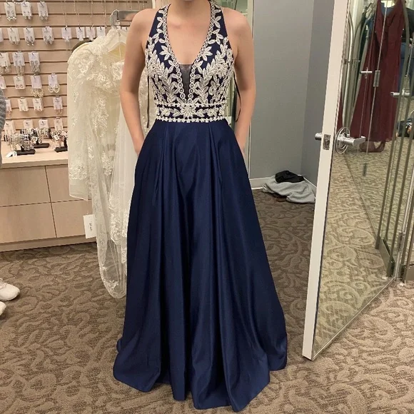 Blondie Nites Dresses Navy Blue Prom Dress Poshmark